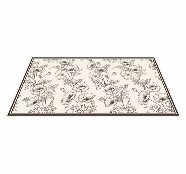Bloemenpatroon vinyl tapijt woonkamer - TenStickers