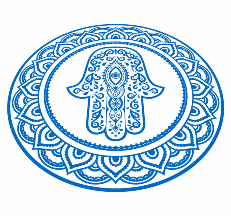 Ronde hand van fatima vinyl tapijt mandala - TenStickers