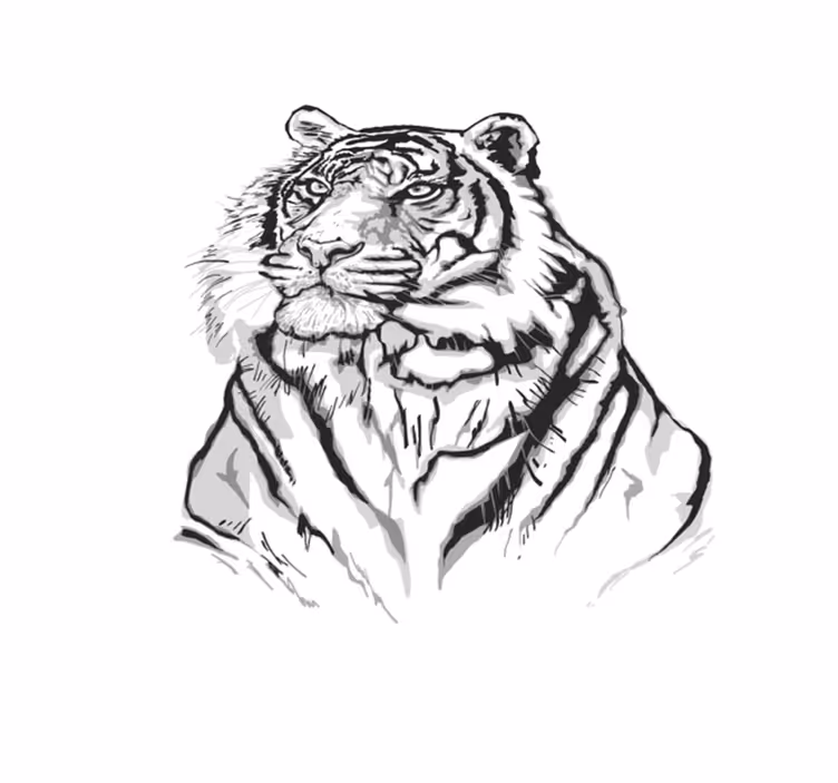 Tijger artistiek portret vinyl tapijt dierenprint - TenStickers