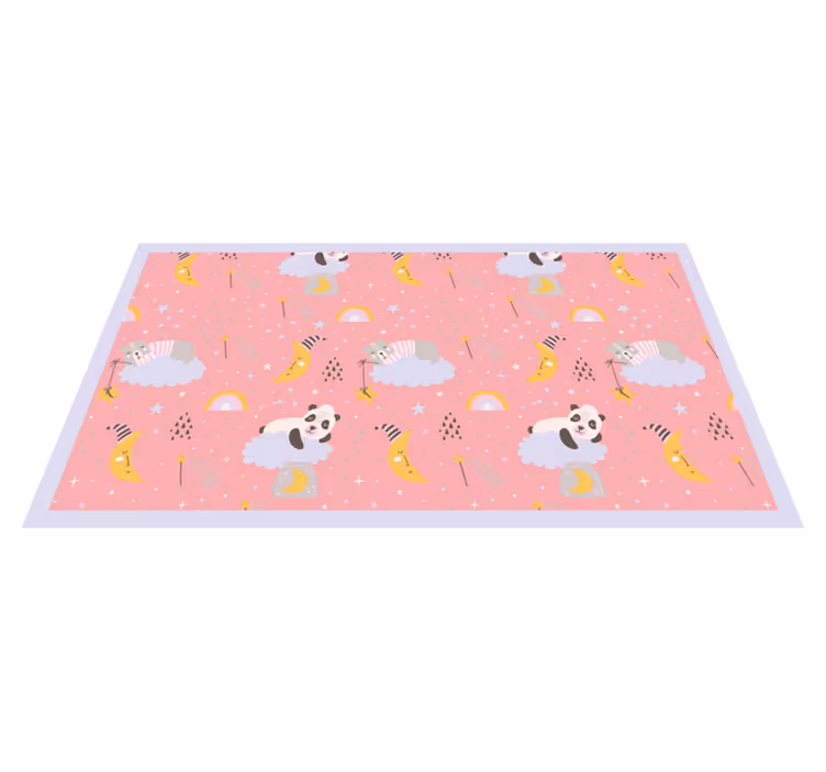 Wolken op roze achtergrond vinyl tapijt voor meer kinderen - TenStickers