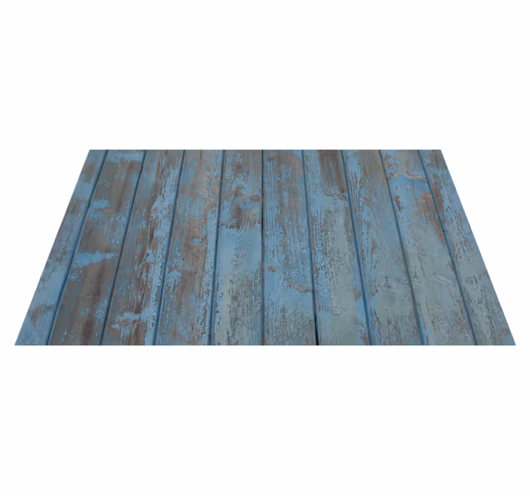 Blauwe oude planken vinyl tapijt met houtstructuur - TenStickers