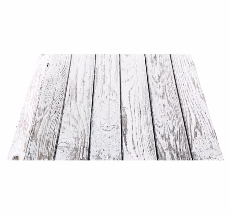 Witgekalkt hout vinyl tapijt met houtstructuur - TenStickers