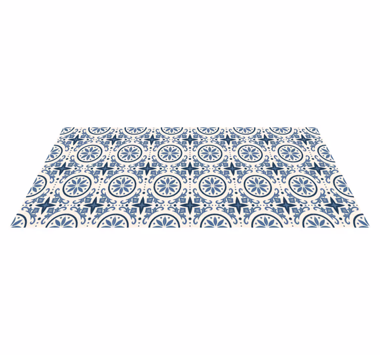Blauw nautisch patroon vinyl tapijt tegels - TenStickers