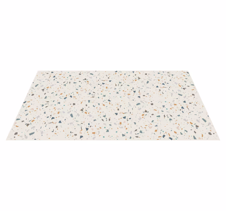 Beige terrazzo esthetiek vinyl vloerkleed keuken - TenStickers