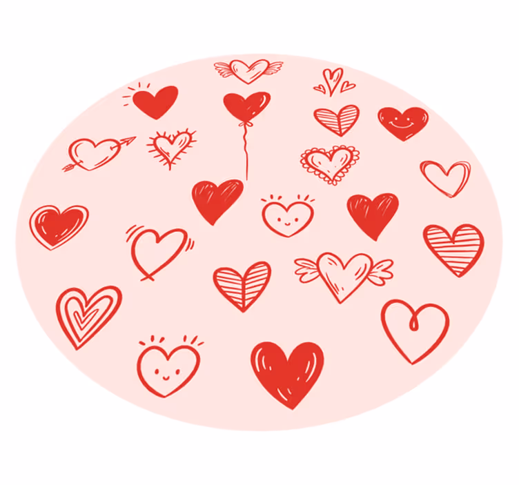 Hartillustratie vinyl tapijt tiener - TenStickers