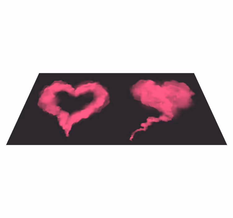 Roze hartwaas vinyl tapijt slaapkamer - TenStickers