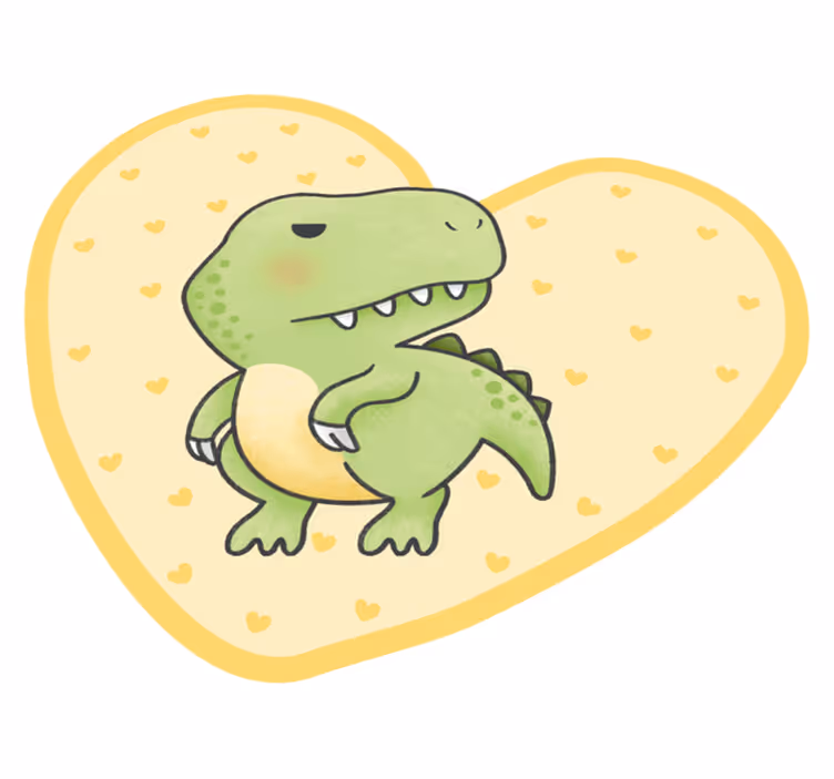 Hartvormige dino vinyl tapijt kind - TenStickers