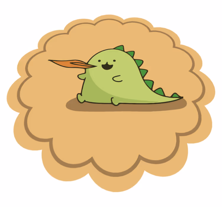 Groene tekenfilmfiguur vinyl tapijt kind - TenStickers
