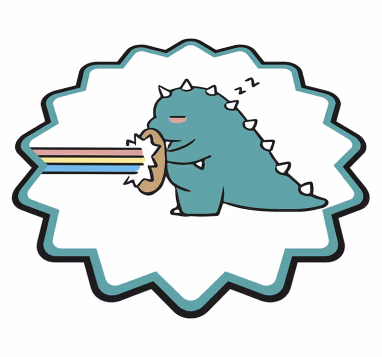 Dinosaurus regenboog adem vinyl tapijt voor meer kinderen - TenStickers
