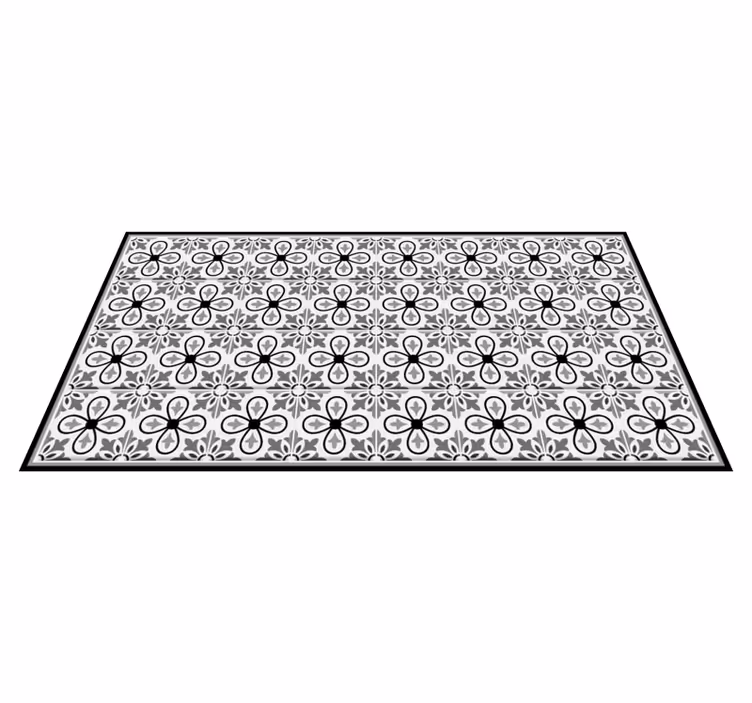 Bloemenpatroon vinyl vloerkleed keuken - TenStickers