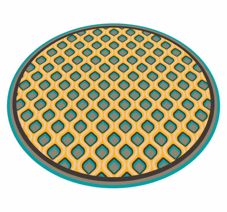 Modern mid-century patroon vinyl vloerkleed keuken - TenStickers