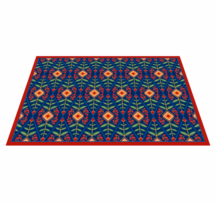 Vinyl tapijt geometrisch botanisch motief - TenStickers