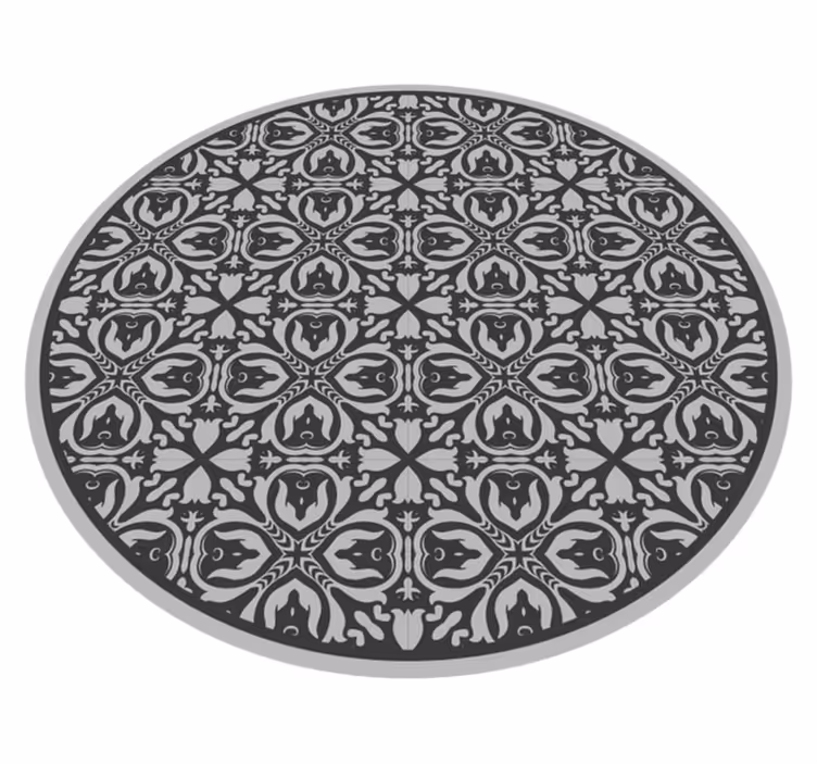 Geometrische bloemmotieven vinyl tapijt met textuur - TenStickers