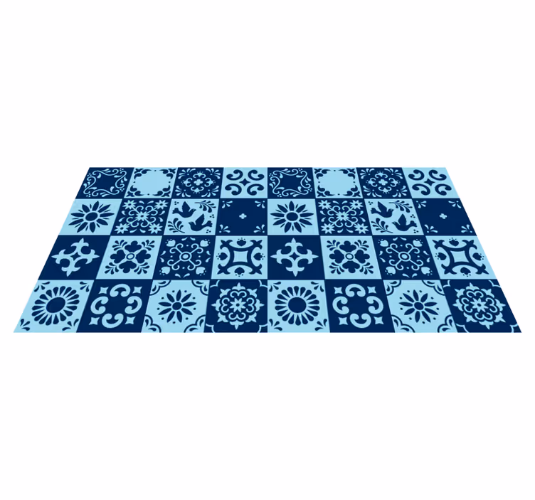 Blauwe mozaïek vinyl tapijt tegels - TenStickers