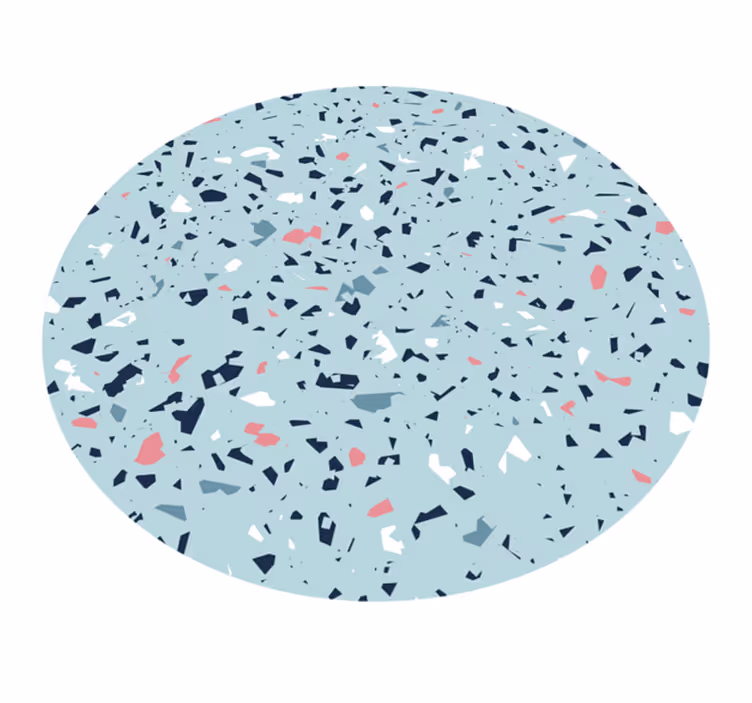 Blauwe terrazzo-stijl vinyl vloerkleed keuken - TenStickers