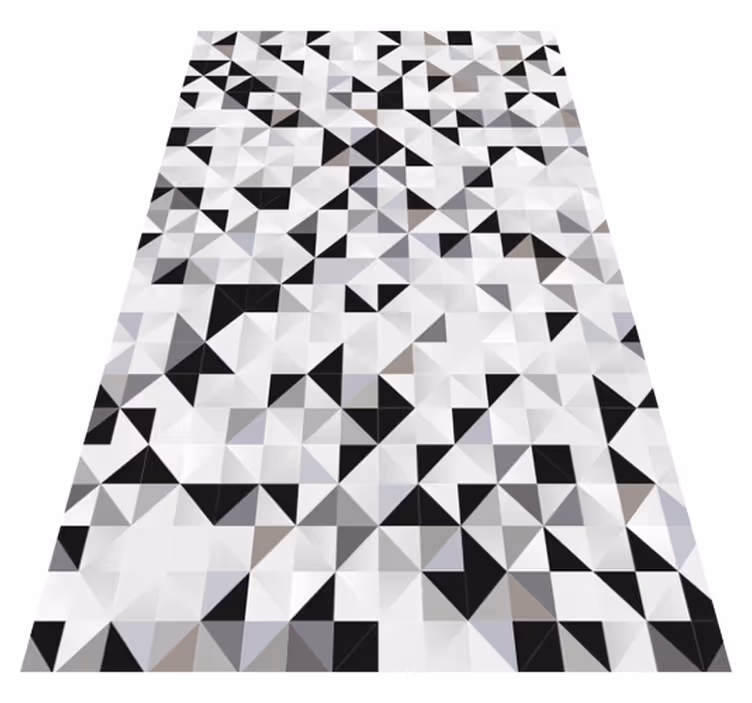 Driehoekig contrastpatroon vinyl tapijt geometrisch - TenStickers