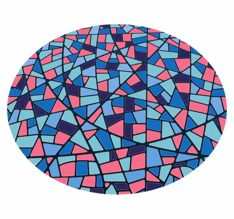 Kleurrijke geometrische opstelling vinyl tapijt mozaïek - TenStickers