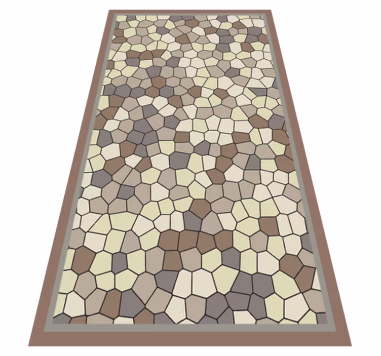 Hexagonaal steenpatroon vinyl tapijt mozaïek - TenStickers