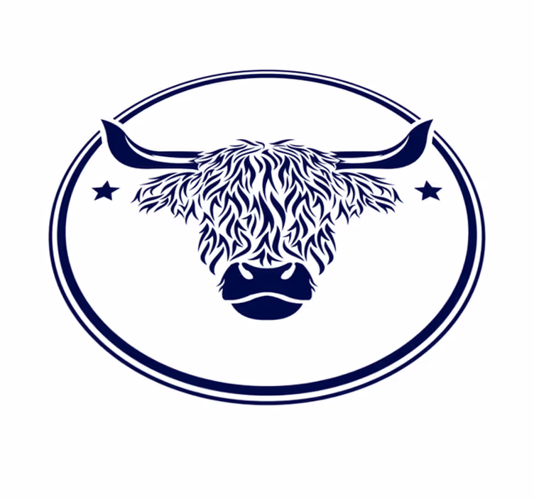 Embleem van een hooglandkoe dieren vinyl tapijt - TenStickers