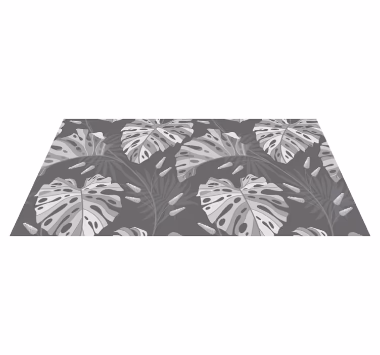 Monstera bladpatronen vinyl tapijt natuur - TenStickers