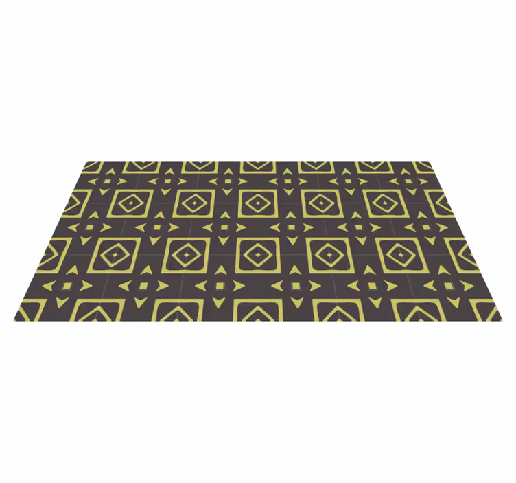 Geel diamantontwerp vinyl tapijt geometrisch - TenStickers