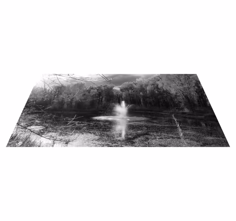 Sereen uitzicht op de waterval vinyl tapijt natuur - TenStickers