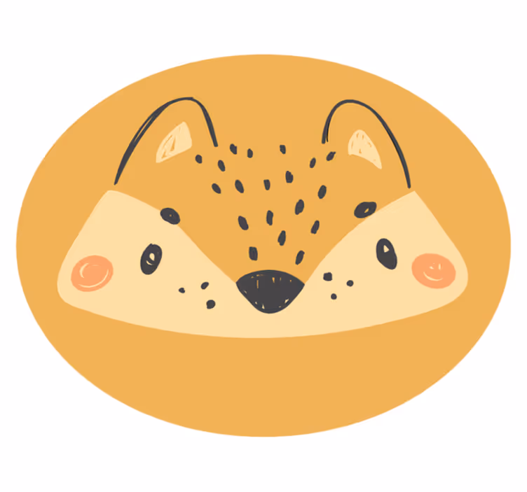 Schattig vossengezicht vinyl tapijt baby - TenStickers
