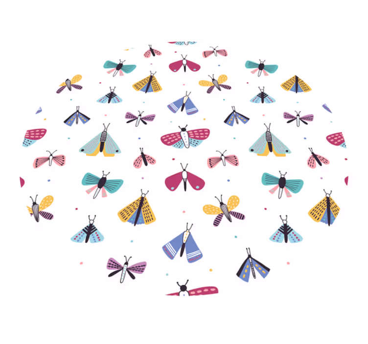Kleurrijke insectencollectie vinyl tapijt baby - TenStickers