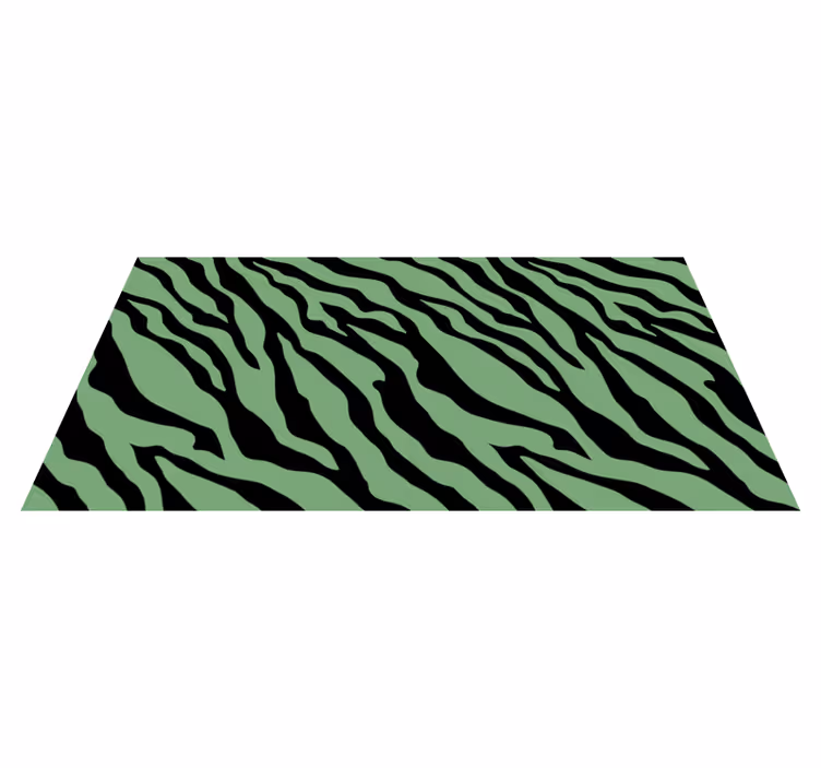 Zebra groene strepen vinyl tapijt dierenprint - TenStickers