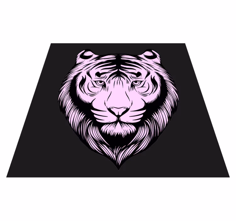 Felle roze tijger dieren vinyl tapijt - TenStickers