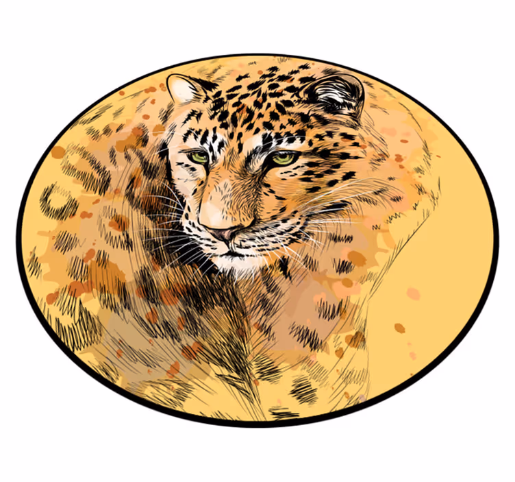 Luipaardgezicht dieren vinyl tapijt - TenStickers