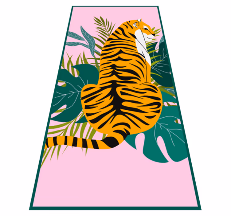 Tropische tijgerscène dieren vinyl tapijt - TenStickers