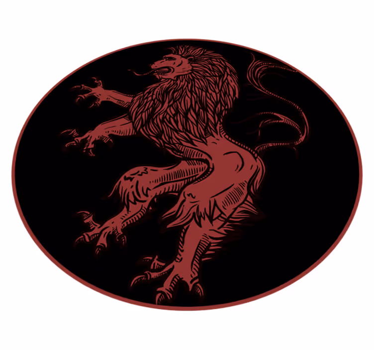 Rode leeuw embleem dieren vinyl tapijt - TenStickers