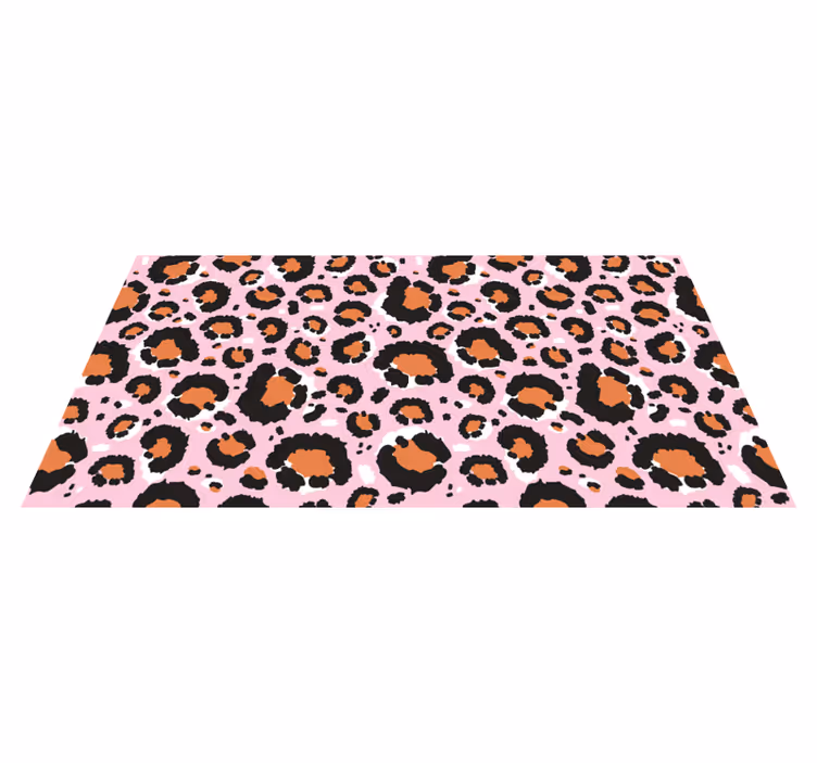 Roze luipaardmotief vinyl tapijt dierenprint - TenStickers