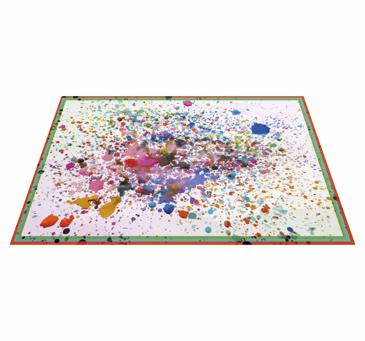 Kleurrijke spetterkunst vinyl tapijt modern - TenStickers