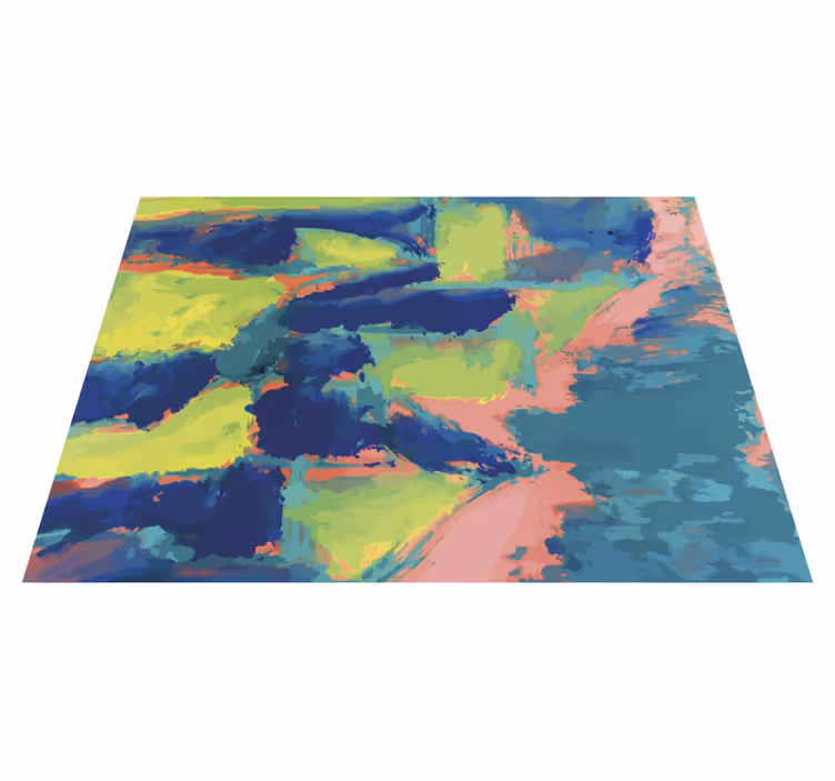 Abstracte kleursecties vinyl tapijt modern - TenStickers
