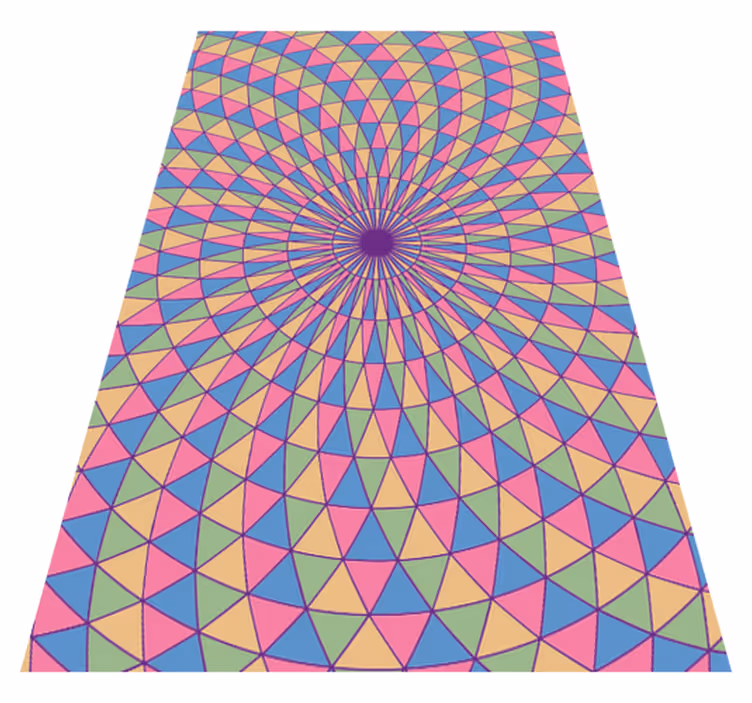 Kleurrijke driehoekige wervelingen vinyl tapijt geometrisch - TenStickers