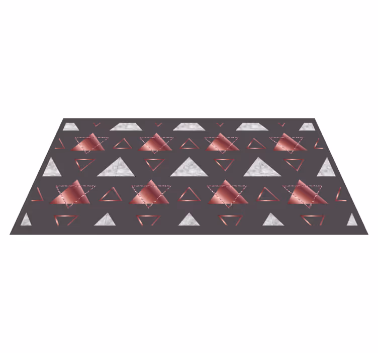 Roze en grijze driehoeken vinyl tapijt geometrisch - TenStickers