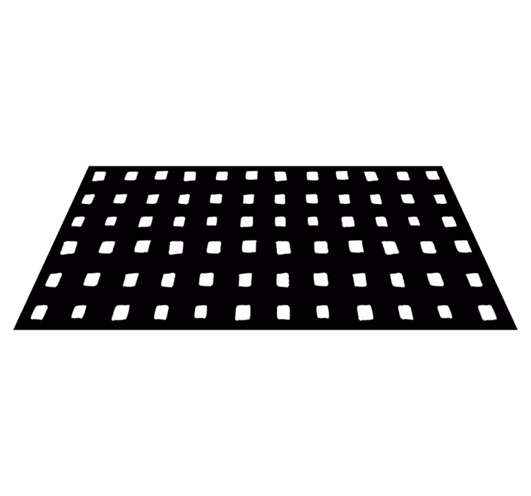 Zwart-wit vierkant patroon vinyl tapijt minimalistisch - TenStickers
