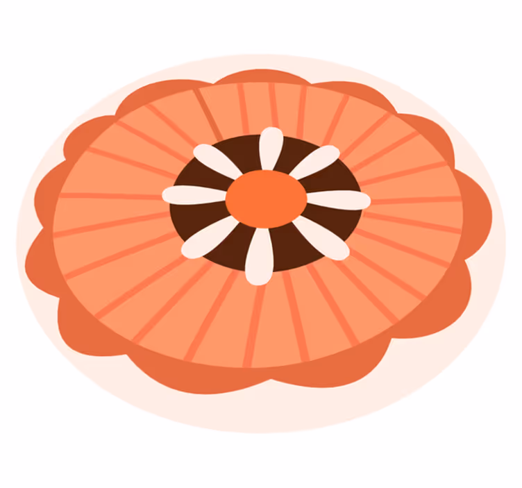 Bloemig cirkelvormig element vinyl tapijt bloemen en planten - TenStickers