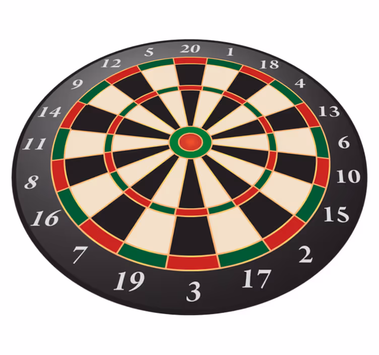 Dartbord stijl vinyl tapijt tiener - TenStickers