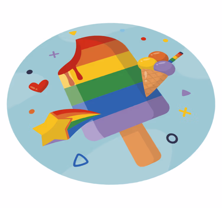 Kleurrijk ijs vinyl tapijt voor meer kinderen - TenStickers