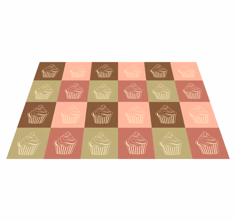 Cupcake patroon spelen vinyl tapijt voor meer kinderen - TenStickers