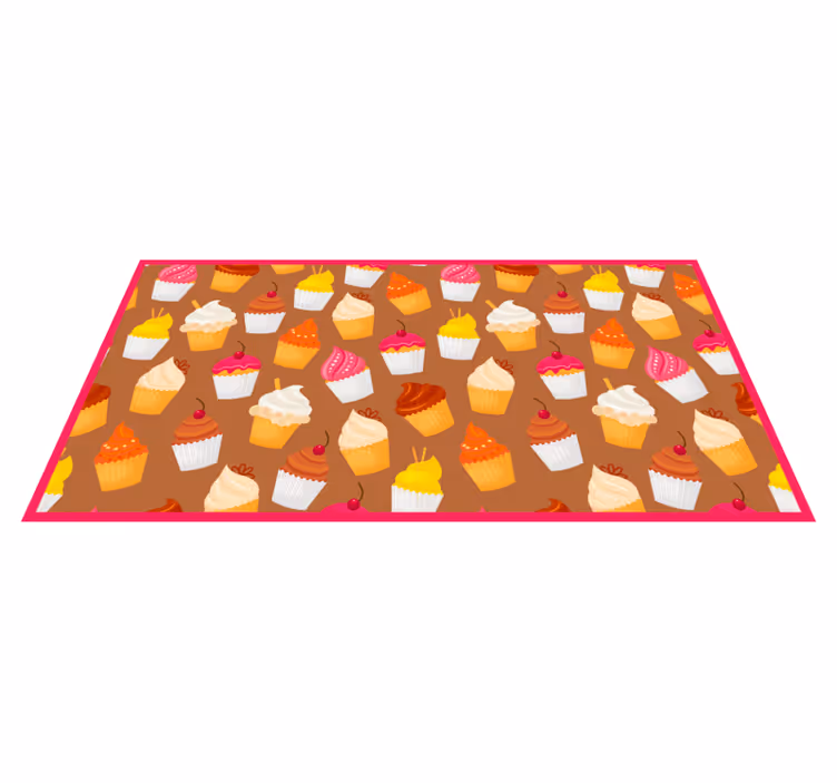 Cupcake genot vinyl vloerkleed keuken - TenStickers