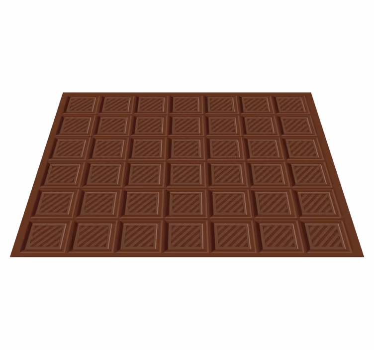Chocolade vierkant motief vinyl vloerkleed keuken - TenStickers