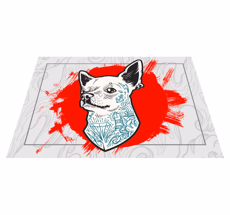 Chihuahua hond portret dieren vinyl tapijt - TenStickers