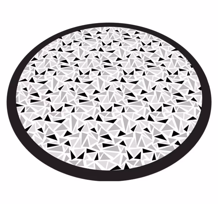 Zwarte en grijze driehoeken vinyl tapijt geometrisch - TenStickers