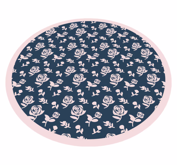 Roze bloemenpatroon vinyl tapijt bloemen en planten - TenStickers