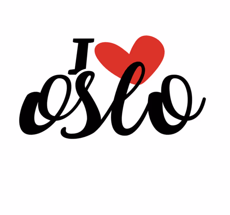 Oprechte oslo-liefde vinyl tapijt zinnen en teksten - TenStickers