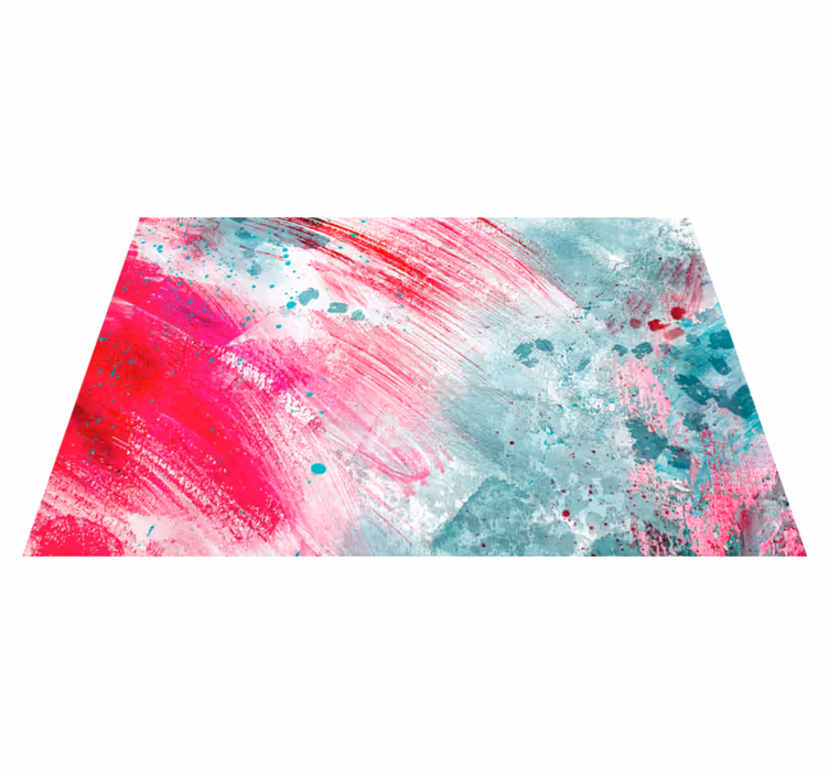 Vinyl tapijt voor meer kinderen abstract roze spetter - TenStickers